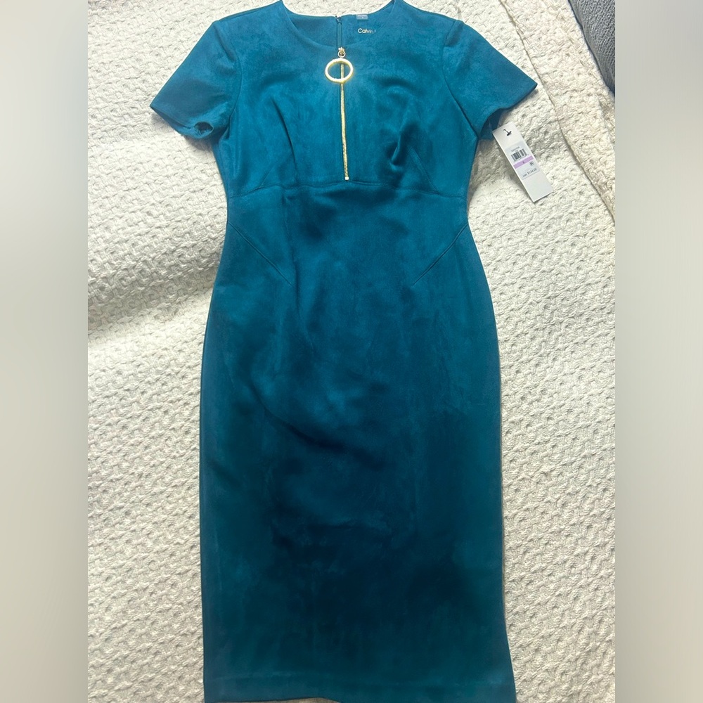 Calvin Klein Soft Teal Winter Dress